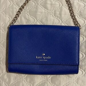 Kate Spade Royal Blue Clutch with Chain